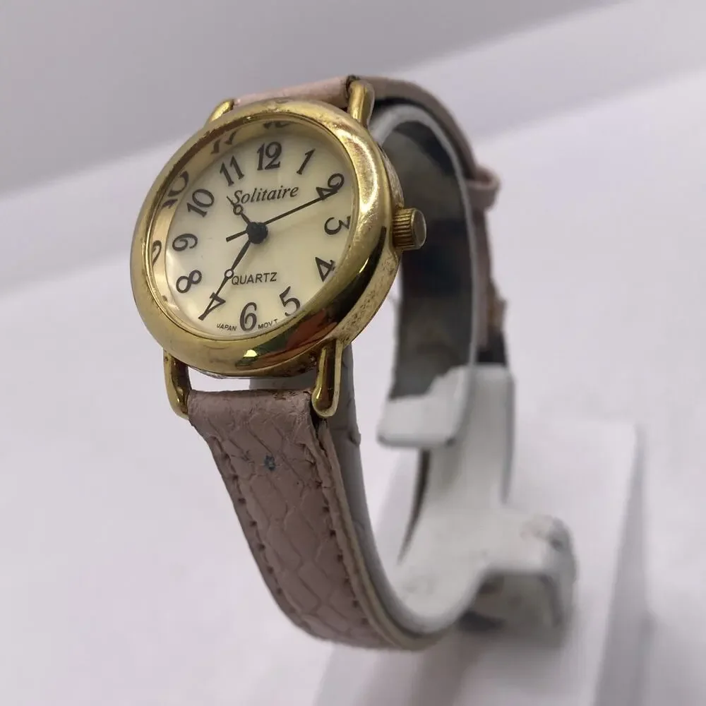 Womens Vintage Leather Quartz Fashion Watch New Battery
